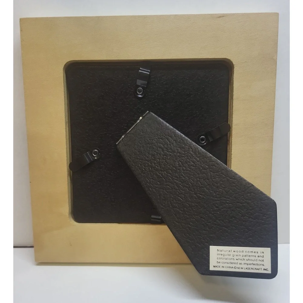 Lasercraft Carved light Wood Palm Tree Picture Frame 6 x 6 In 3.5 x 3.5 in photo